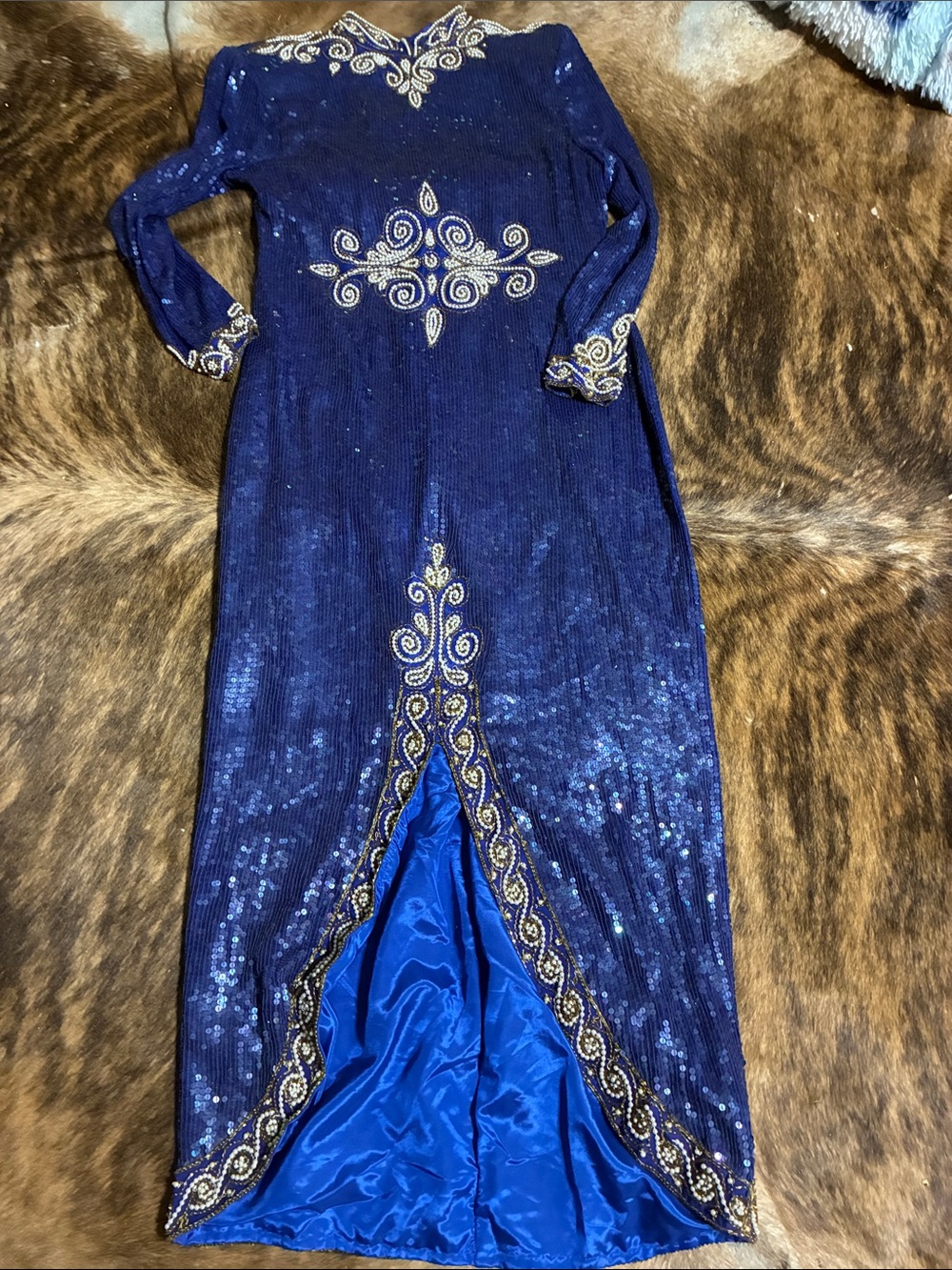 Albert Paul vintage sequin and beaded dress in XL